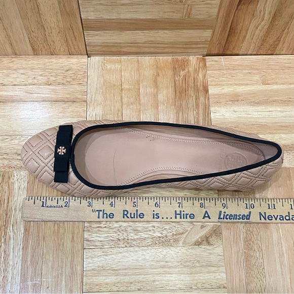 TORY BURCH Marion Quilted Ballet Flat North Nappa Gross Grain Quilt Stitch 10.5 - Picture 9 of 13